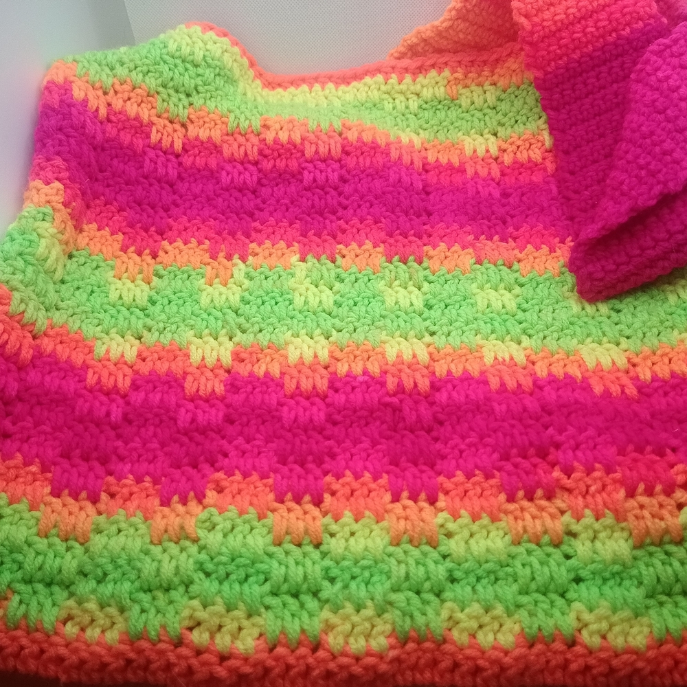 2/$15 - handmade Crochet acrylic tote bag